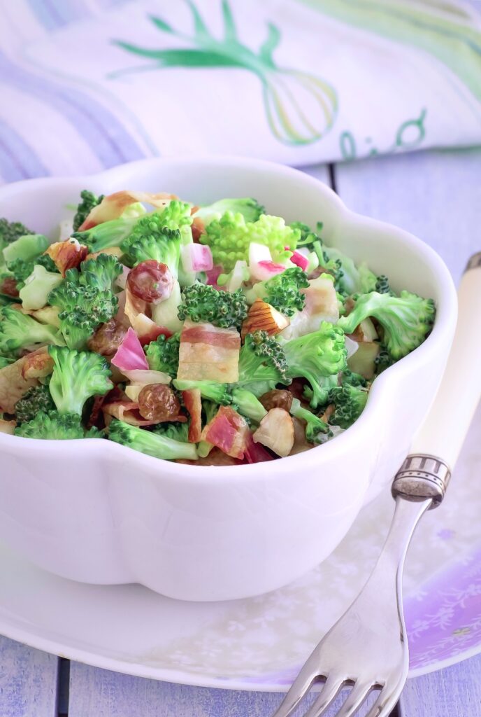 Broccoli, Almond, and Currant Salad