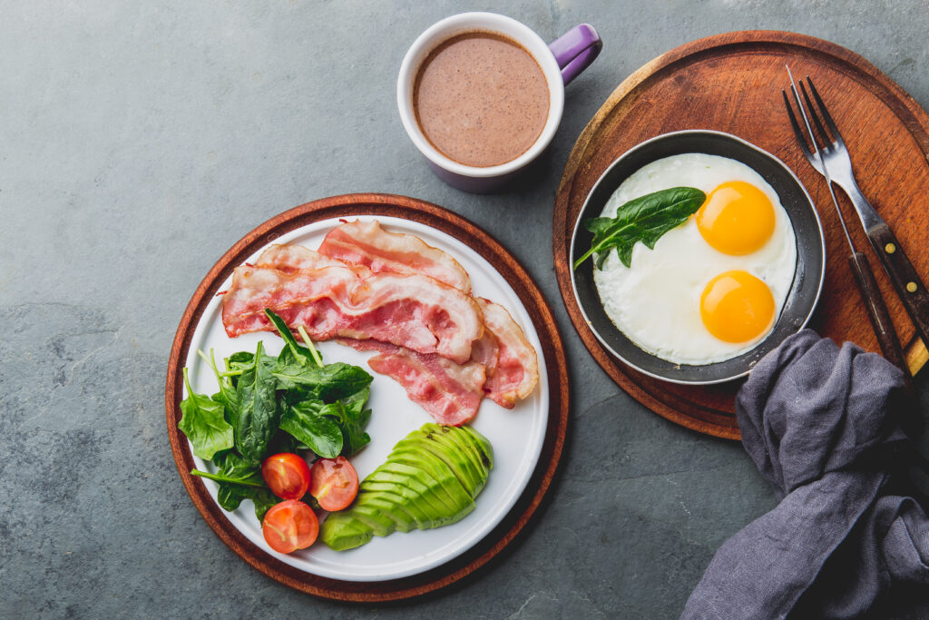 Protein foods include dishes with meat, poultry, and eggs. 